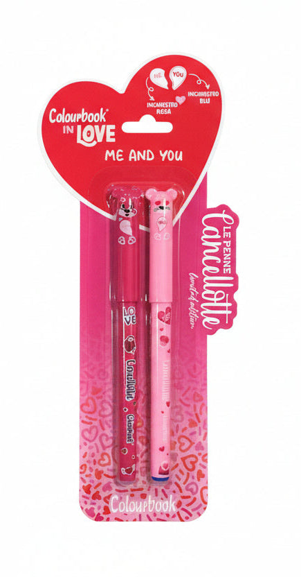Colourbook Set 2 Penne Gel Cancellabili Cancellotte In Love