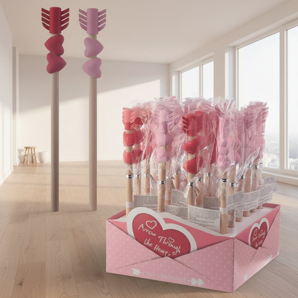 Topper per matita e gomma con freccia a cuore