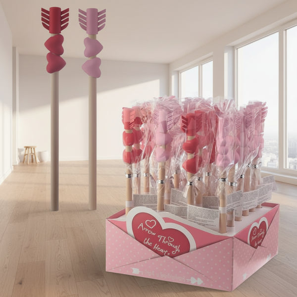 Topper per matita e gomma con freccia a cuore