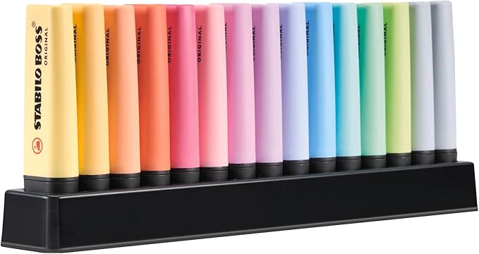 Stabilo BOSS ORIGINAL Pastel - Evidenziatore - Desk-Set - 15pz Evidenziatori Pastel