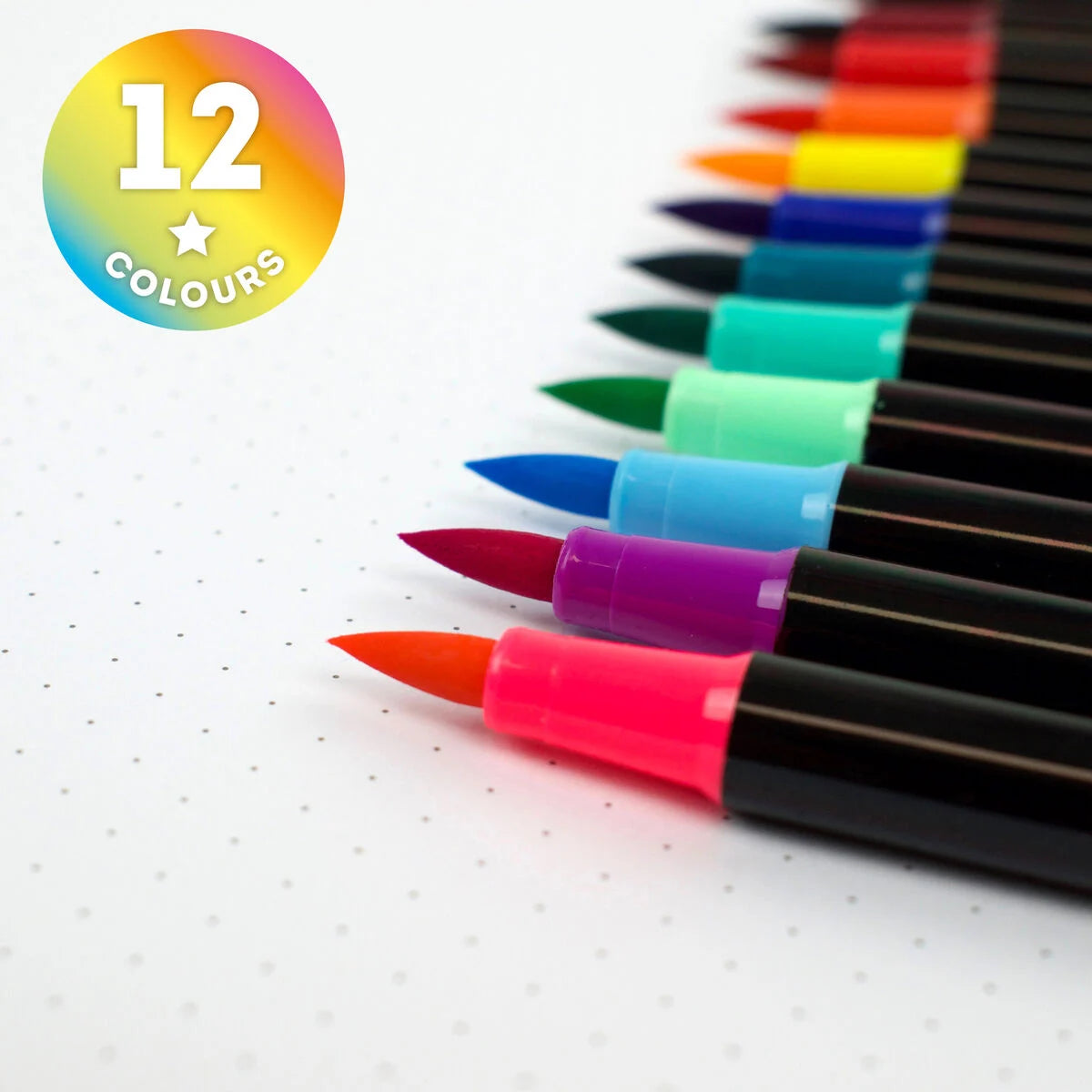 Legami Milano - Set di 12 Pennarelli con Punta Pennello Pastel Colours - Brush Markers