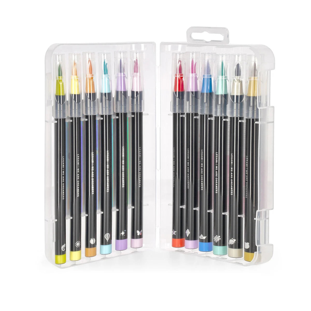 Legami Milano - Set di 12 Pennarelli con Punta Pennello Pastel Colours - Brush Markers