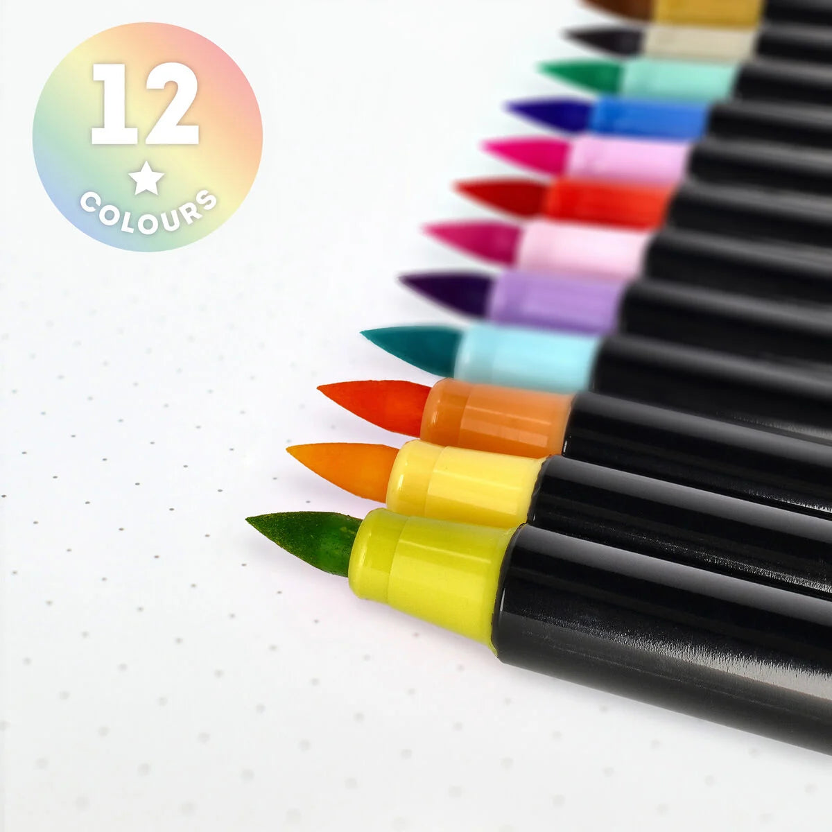 Legami Milano - Set di 12 Pennarelli con Punta Pennello Pastel Colours - Brush Markers