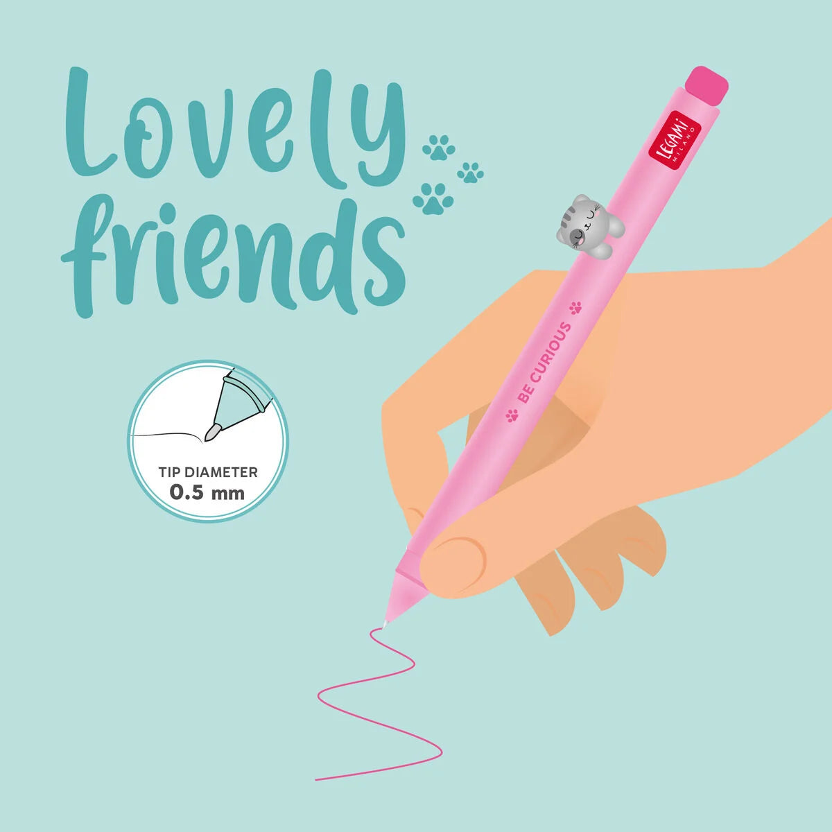 Legami Milano - Penna Gel con Animaletto Decorativo - Lovely Friends