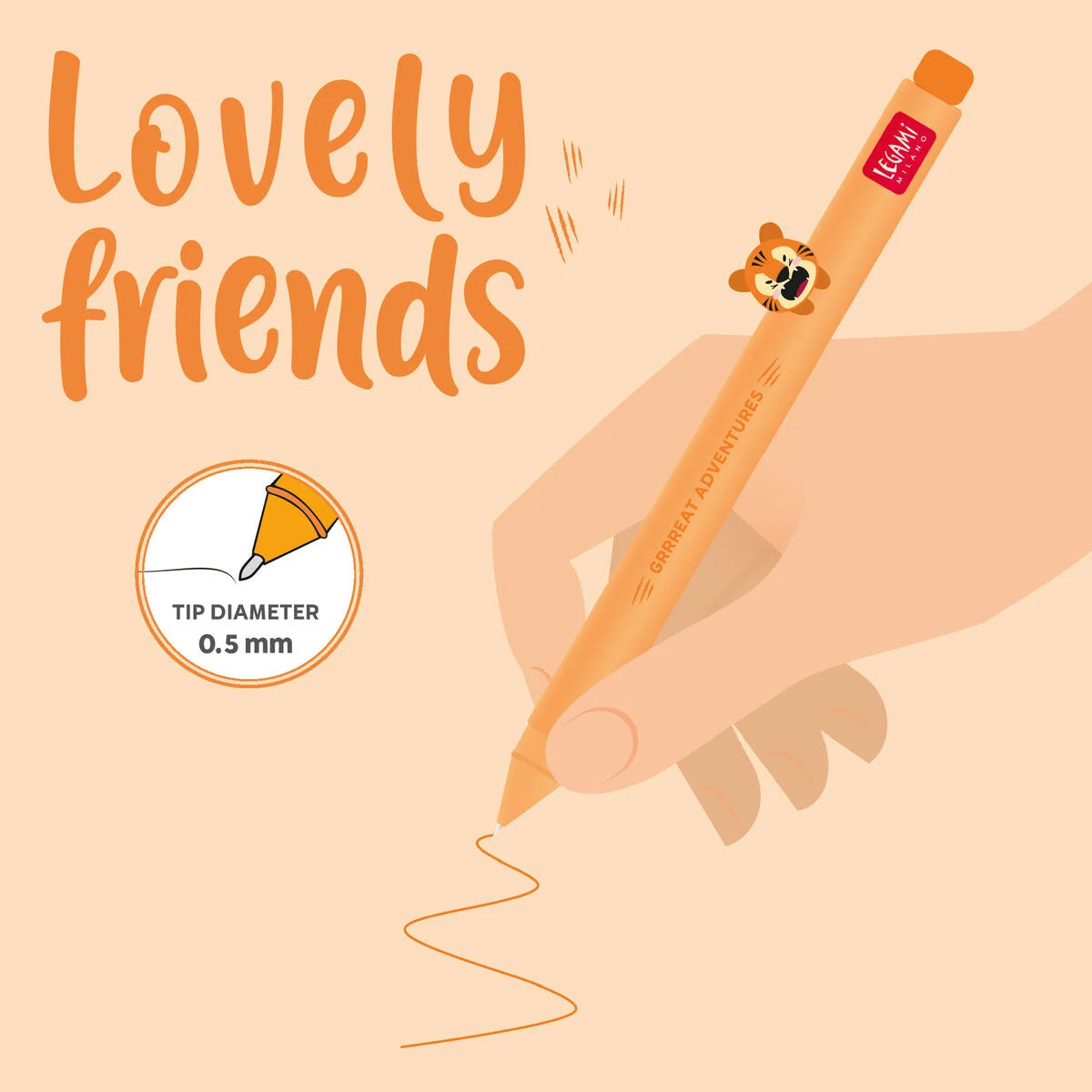 Legami Milano - Penna Gel con Animaletto Decorativo - Lovely Friends