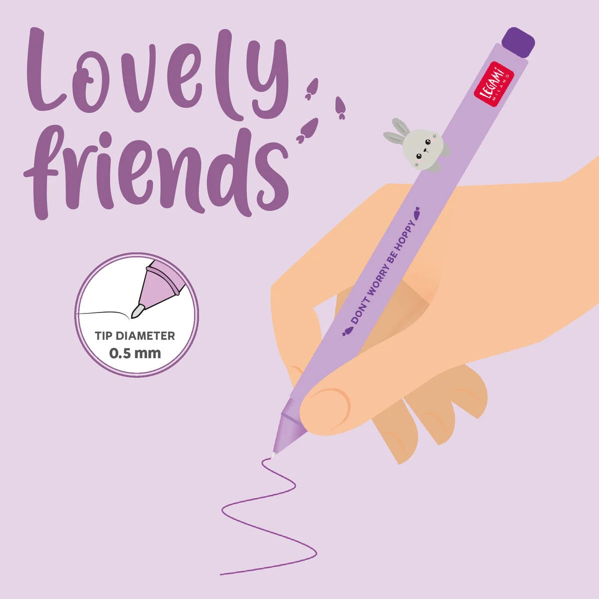 Legami Milano - Penna Gel con Animaletto Decorativo - Lovely Friends