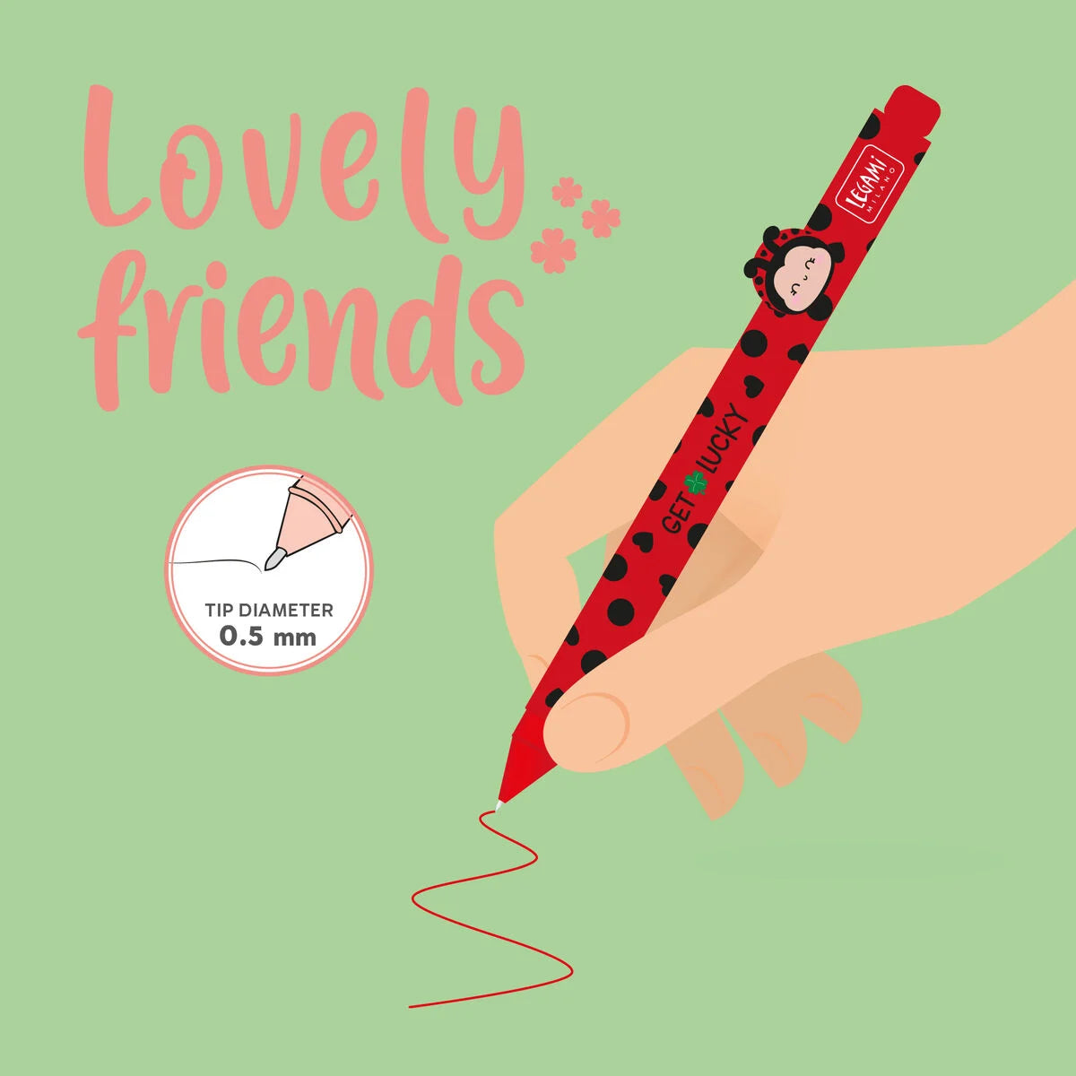 Legami Milano - Penna Gel con Animaletto Decorativo - Lovely Friends
