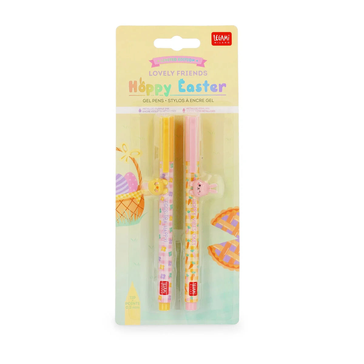 Legami Milano - Set di 2 Penne Gel con Animaletto Decorativo - Lovely Friends - Hoppy Easter