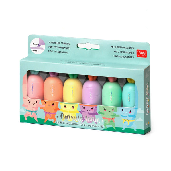 Legami Milano - Set di 6 Mini Evidenziatori - Carrate Team