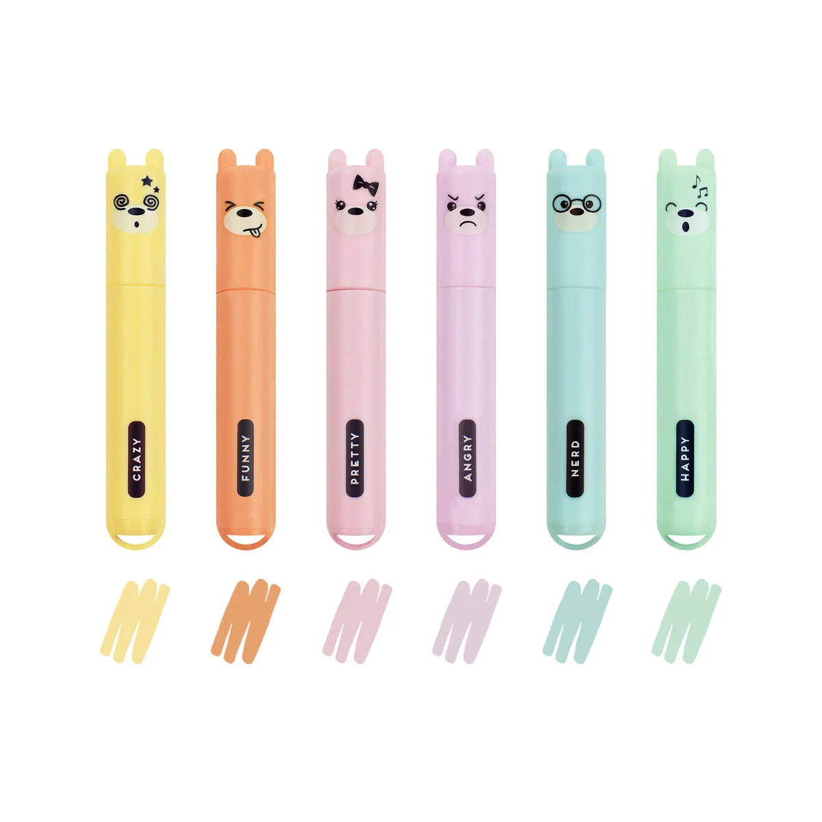 Legami Milano - Set di 6 Mini Evidenziatori Pastello - Teddy's Style