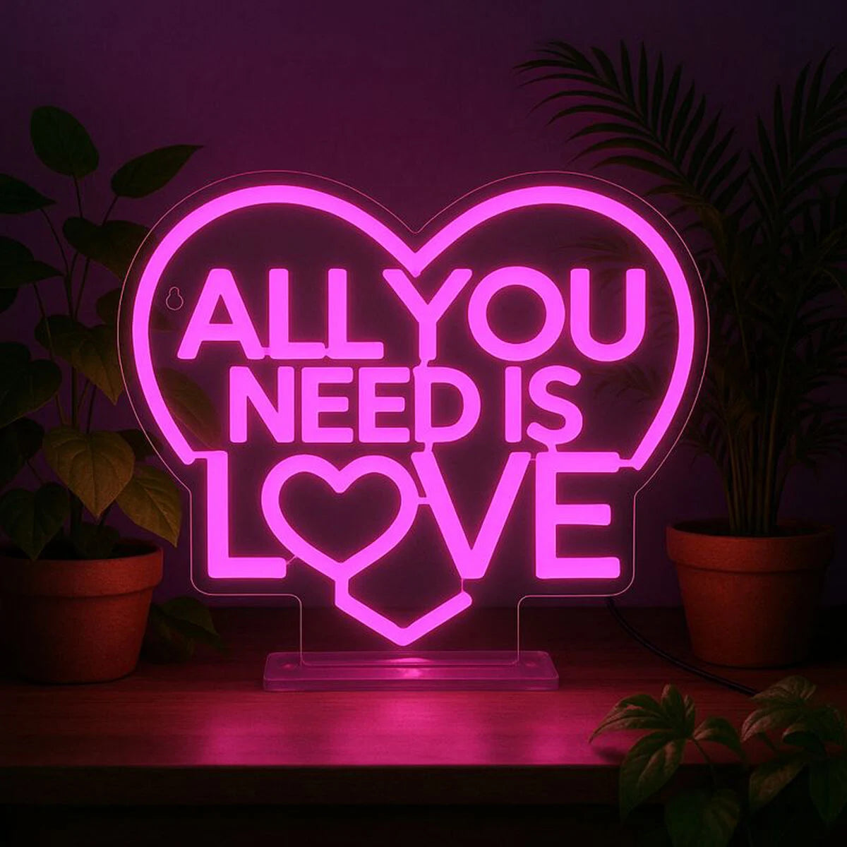 Legami Milano - Lampada Led Effetto Neon - All You Need is Love - It's a Sign