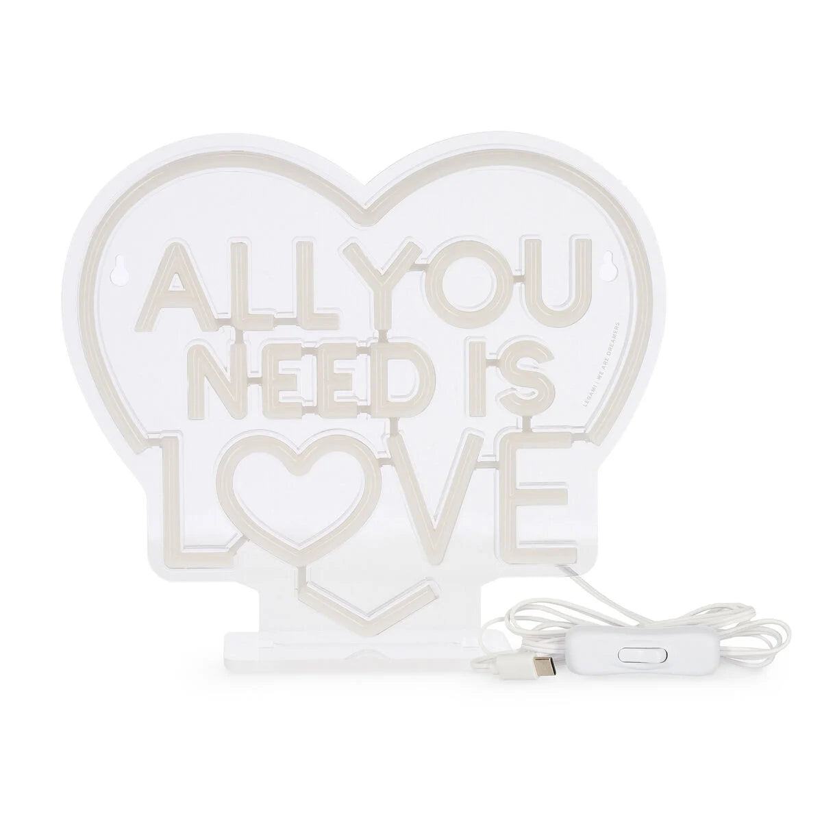 Legami Milano - Lampada Led Effetto Neon - All You Need is Love - It's a Sign