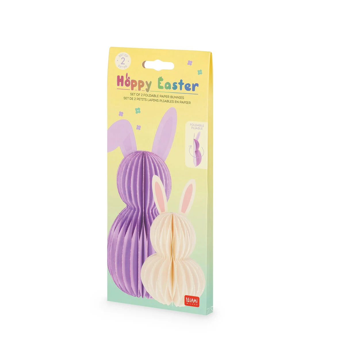 Legami Milano - Set di 2 Coniglietti Pieghevoli in Carta - Hoppy Easter