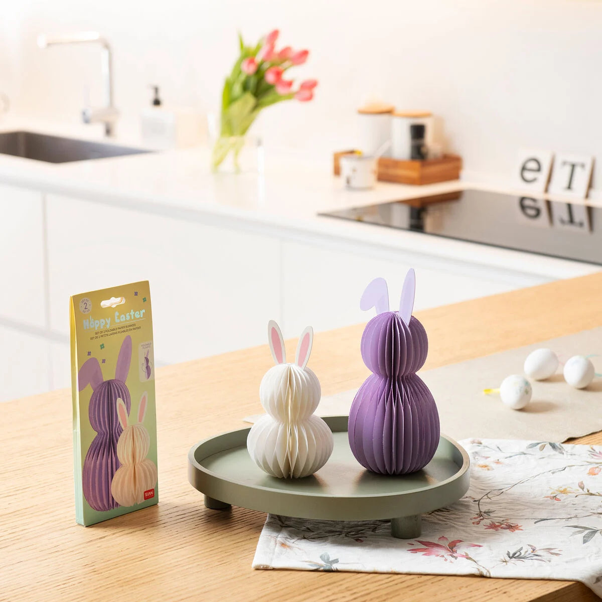 Legami Milano - Set di 2 Coniglietti Pieghevoli in Carta - Hoppy Easter