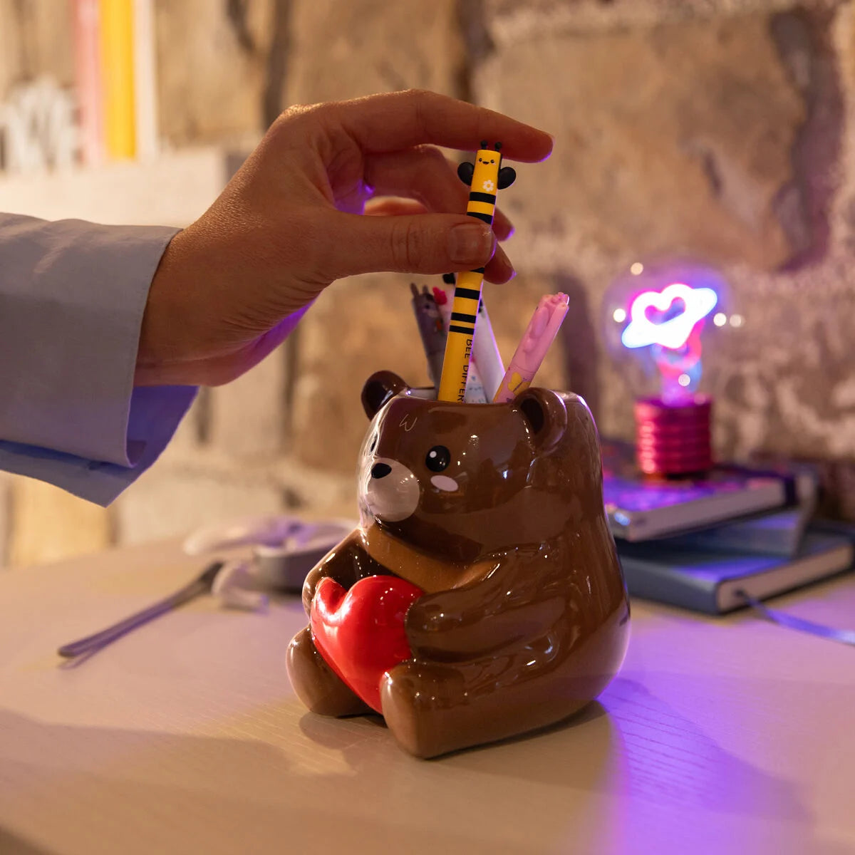 Legami Milano - Ceramic Pen Holder - Teddy Bear - Desk Friends