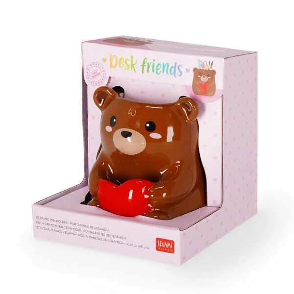 Legami Milano - Ceramic Pen Holder - Teddy Bear - Desk Friends