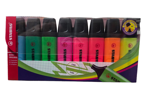 STABILO BOSS ORIGINAL fluo- Evidenziatore - Astuccio da 8
