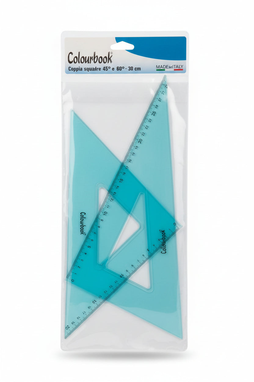 Colourbook - Coppia squadre 45° e 60° da 30 cm o 35 cm