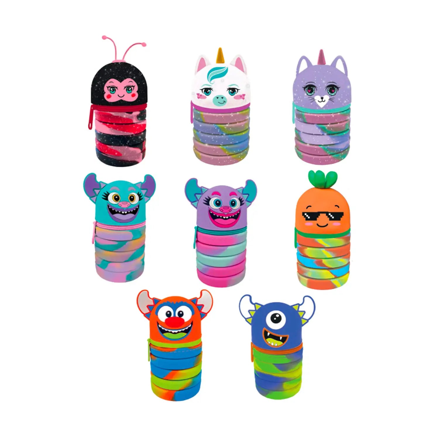 Mitama - Astuccio Allungabile, in Silicone, Personaggi Assortiti