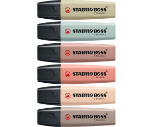 Stabilo boss evidenziatori NatureCOLORS 6 TEXTMARKER + 2x nero Marker