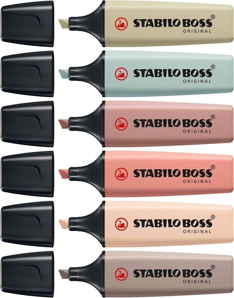 Stabilo boss evidenziatori NatureCOLORS 6 TEXTMARKER + 2x nero Marker